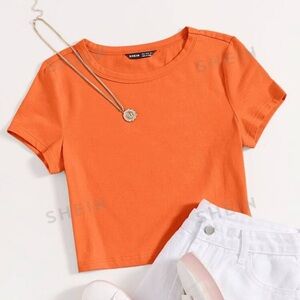 Round Neck Solid Tee
